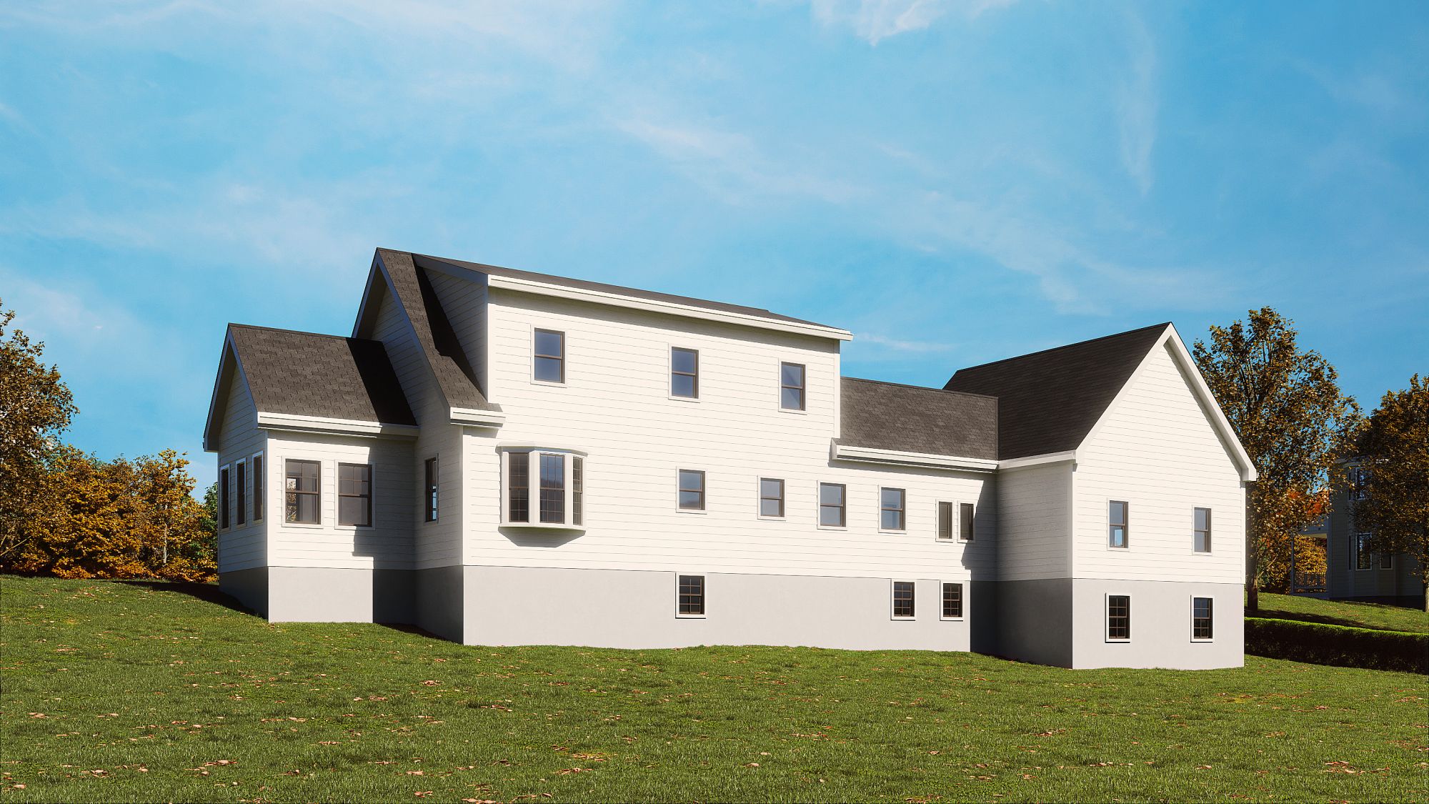 Rendering of the rear of the house, existing condition